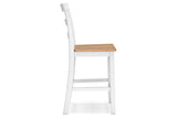 Gesthaven Natural/White Counter Height Dining Table and 2 Barstools by Ashley at Eve Furniture