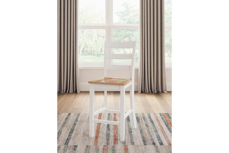 Gesthaven Natural/White Counter Height Dining Table and 2 Barstools by Ashley at Eve Furniture