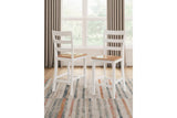Gesthaven Natural/White Counter Height Dining Table and 2 Barstools by Ashley at Eve Furniture