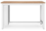 Gesthaven Natural/White Counter Height Dining Table and 2 Barstools by Ashley at Eve Furniture