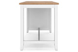 Gesthaven Natural/White Counter Height Dining Table and 2 Barstools by Ashley at Eve Furniture