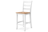 Gesthaven Natural/White Counter Height Dining Table and 2 Barstools by Ashley at Eve Furniture