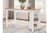 Gesthaven Natural/White Counter Height Dining Table and 2 Barstools by Ashley at Eve Furniture