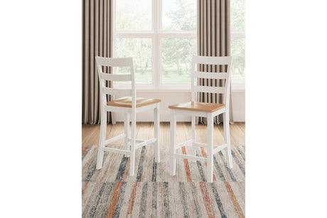 Gesthaven Natural/White Counter Height Dining Table and 2 Barstools by Ashley at Eve Furniture