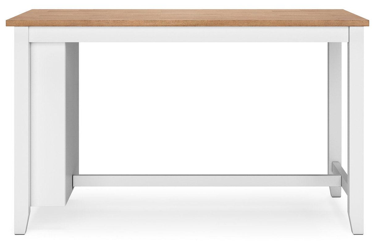Gesthaven Natural/White Counter Height Dining Table and 2 Barstools by Ashley at Eve Furniture