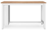 Gesthaven Natural/White Counter Height Dining Table and 2 Barstools by Ashley at Eve Furniture