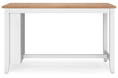 Gesthaven Natural/White Counter Height Dining Table and 2 Barstools by Ashley at Eve Furniture