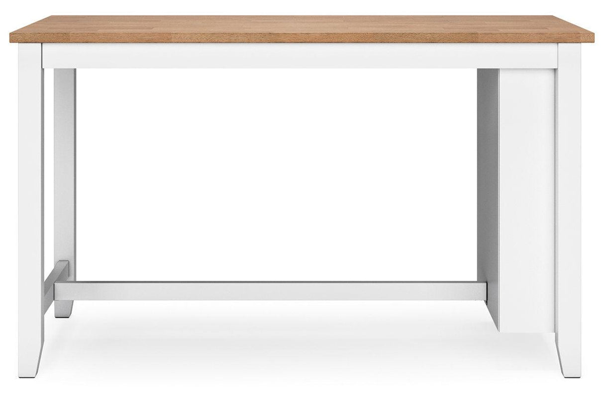 Gesthaven Natural/White Counter Height Dining Table and 2 Barstools by Ashley at Eve Furniture