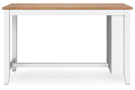Gesthaven Natural/White Counter Height Dining Table and 2 Barstools by Ashley at Eve Furniture
