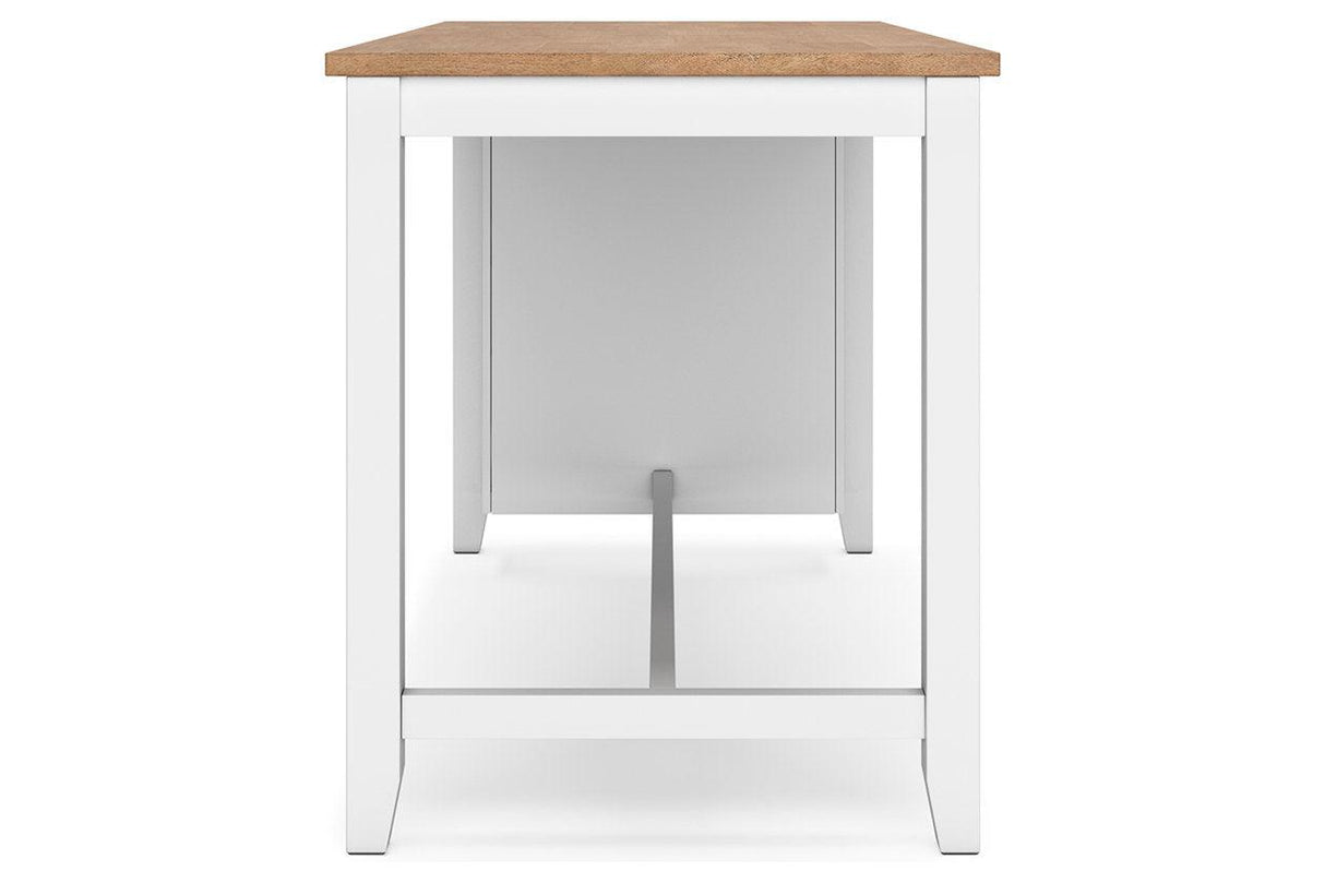 Gesthaven Natural/White Counter Height Dining Table and 2 Barstools by Ashley at Eve Furniture