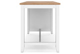Gesthaven Natural/White Counter Height Dining Table and 2 Barstools by Ashley at Eve Furniture