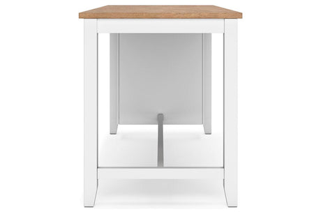 Gesthaven Natural/White Counter Height Dining Table and 2 Barstools by Ashley at Eve Furniture