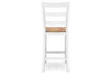 Gesthaven Natural/White Counter Height Dining Table and 2 Barstools by Ashley at Eve Furniture