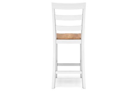Gesthaven Natural/White Counter Height Dining Table and 2 Barstools by Ashley at Eve Furniture