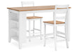 Gesthaven Natural/White Counter Height Dining Table and 2 Barstools by Ashley at Eve Furniture