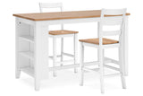 Gesthaven Natural/White Counter Height Dining Table and 2 Barstools by Ashley at Eve Furniture