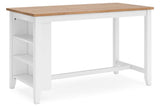 Gesthaven Natural/White Counter Height Dining Table and 4 Barstools by Ashley at Eve Furniture