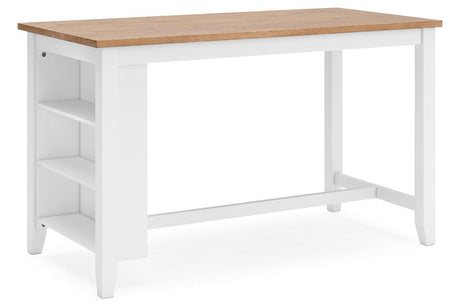 Gesthaven Natural/White Counter Height Dining Table and 4 Barstools by Ashley at Eve Furniture