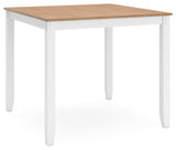 Gesthaven Natural/White Counter Height Dining Table and 4 Barstools by Ashley at Eve Furniture
