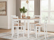 Gesthaven Natural/White Counter Height Dining Table and 4 Barstools by Ashley at Eve Furniture