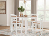 Gesthaven Natural/White Counter Height Dining Table and 4 Barstools by Ashley at Eve Furniture