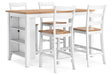 Gesthaven Natural/White Counter Height Dining Table and 4 Barstools by Ashley at Eve Furniture