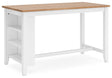 Gesthaven Natural/White Counter Height Dining Table by Ashley at Eve Furniture