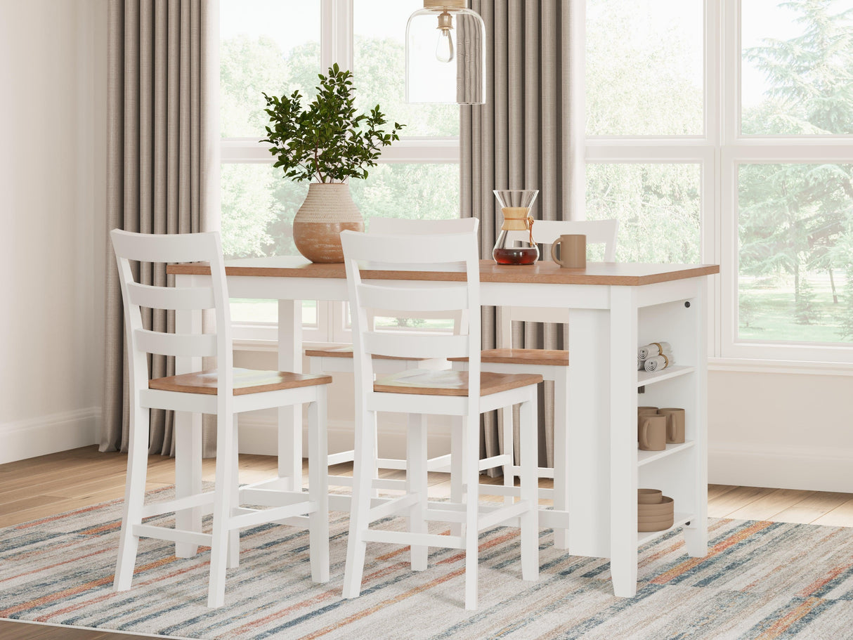 Gesthaven Natural/White Counter Height Dining Table by Ashley at Eve Furniture