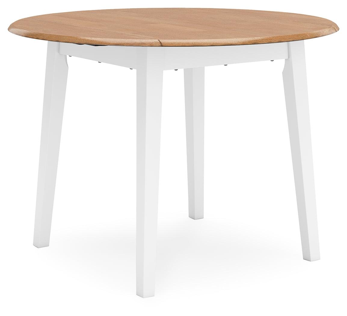Gesthaven Natural/White Dining Drop Leaf Table by Ashley at Eve Furniture