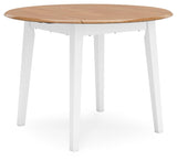 Gesthaven Natural/White Dining Drop Leaf Table by Ashley at Eve Furniture