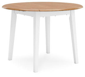 Gesthaven Natural/White Dining Drop Leaf Table by Ashley at Eve Furniture
