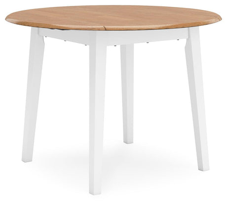 Gesthaven Natural/White Dining Drop Leaf Table by Ashley at Eve Furniture
