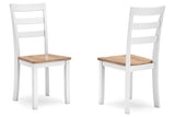 Gesthaven Natural/White Dining Table and 2 Chairs by Ashley at Eve Furniture