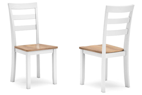 Gesthaven Natural/White Dining Table and 2 Chairs by Ashley at Eve Furniture