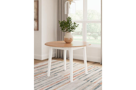 Gesthaven Natural/White Dining Table and 2 Chairs by Ashley at Eve Furniture