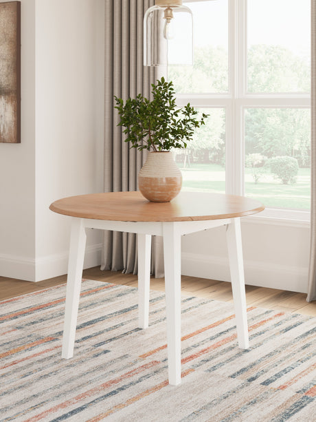 Gesthaven Natural/White Dining Table and 2 Chairs by Ashley at Eve Furniture