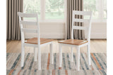 Gesthaven Natural/White Dining Table and 2 Chairs by Ashley at Eve Furniture