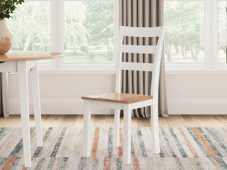 Gesthaven Natural/White Dining Table and 2 Chairs by Ashley at Eve Furniture