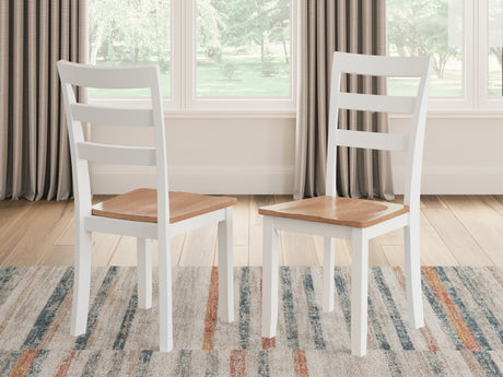 Gesthaven Natural/White Dining Table and 2 Chairs by Ashley at Eve Furniture