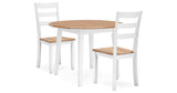 Gesthaven Natural/White Dining Table and 2 Chairs by Ashley at Eve Furniture