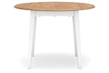 Gesthaven Natural/White Dining Table and 2 Chairs by Ashley at Eve Furniture