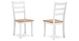 Gesthaven Natural/White Dining Table and 2 Chairs by Ashley at Eve Furniture