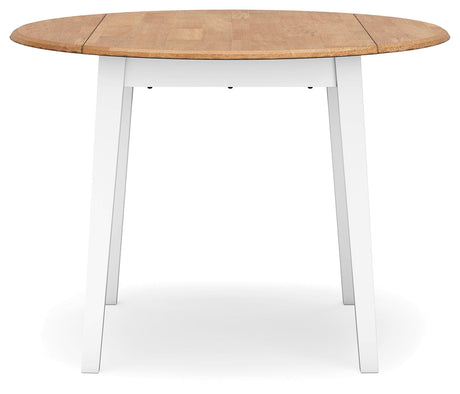 Gesthaven Natural/White Dining Table and 2 Chairs by Ashley at Eve Furniture