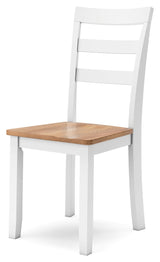 Gesthaven Natural/White Dining Table and 2 Chairs by Ashley at Eve Furniture