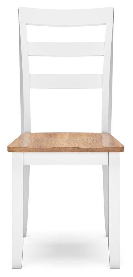 Gesthaven Natural/White Dining Table and 2 Chairs by Ashley at Eve Furniture