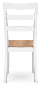 Gesthaven Natural/White Dining Table and 2 Chairs by Ashley at Eve Furniture