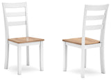 Gesthaven Natural/White Dining Table and 4 Chairs by Ashley at Eve Furniture