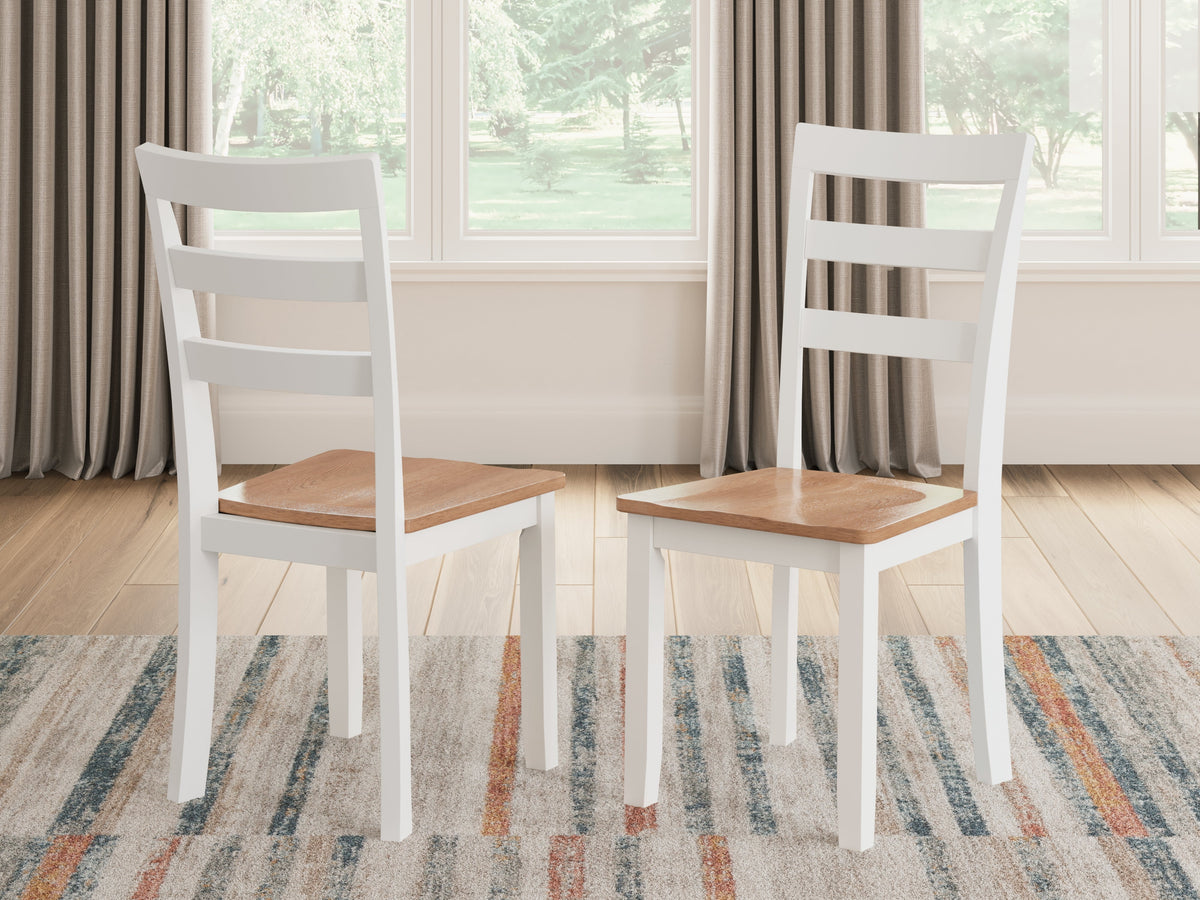 Gesthaven Natural/White Dining Table and 4 Chairs by Ashley at Eve Furniture