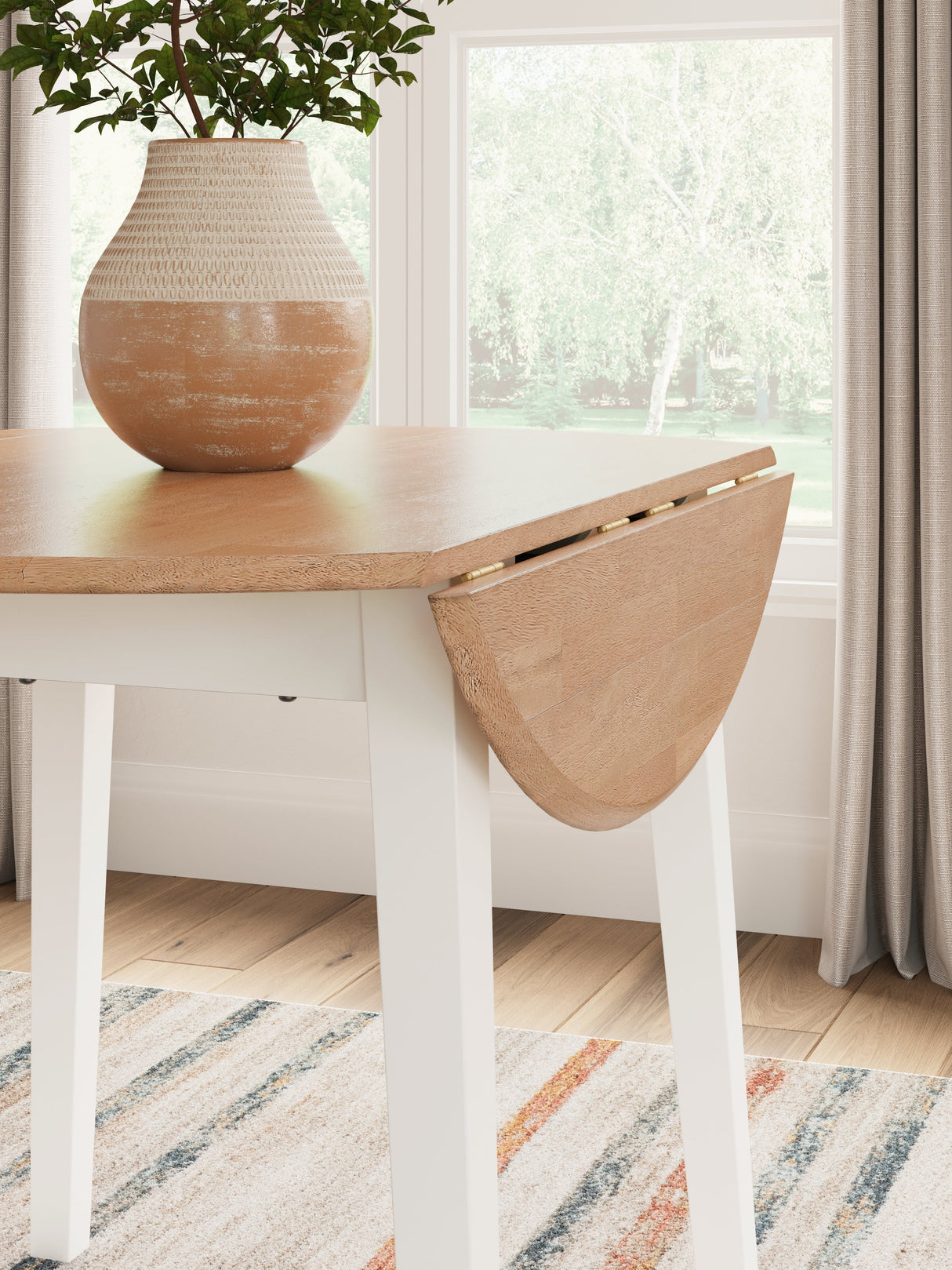 Gesthaven Natural/White Dining Table and 4 Chairs by Ashley at Eve Furniture