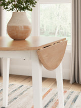 Gesthaven Natural/White Dining Table and 4 Chairs by Ashley at Eve Furniture
